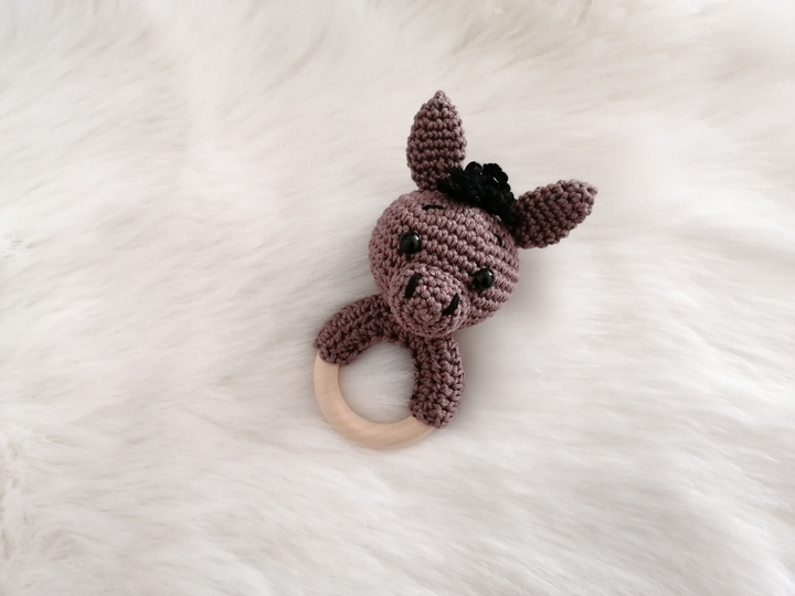 Crochet Pattern Horse Rattle, crochet Babyrattle