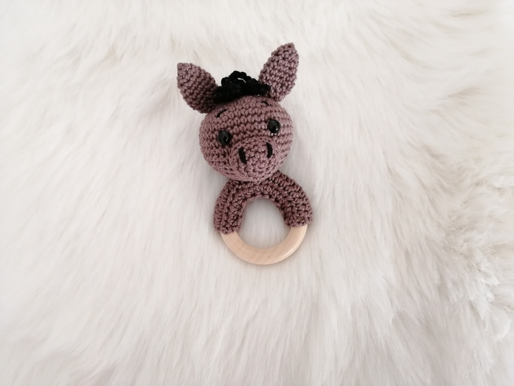 Crochet Pattern Horse Rattle, crochet Babyrattle