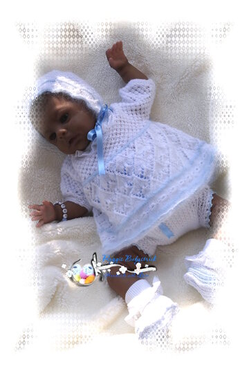 Strickanleitung f&uuml;r Baby's u. Reborns Modell Aurora Gr. 48 - 50 4-teilig