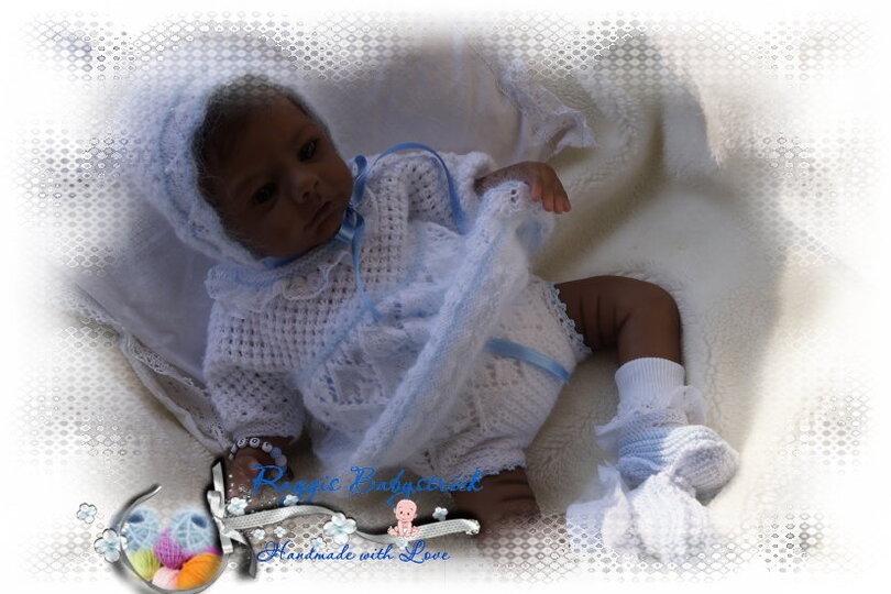 Strickanleitung f&uuml;r Baby's u. Reborns Modell Aurora Gr. 48 - 50 4-teilig