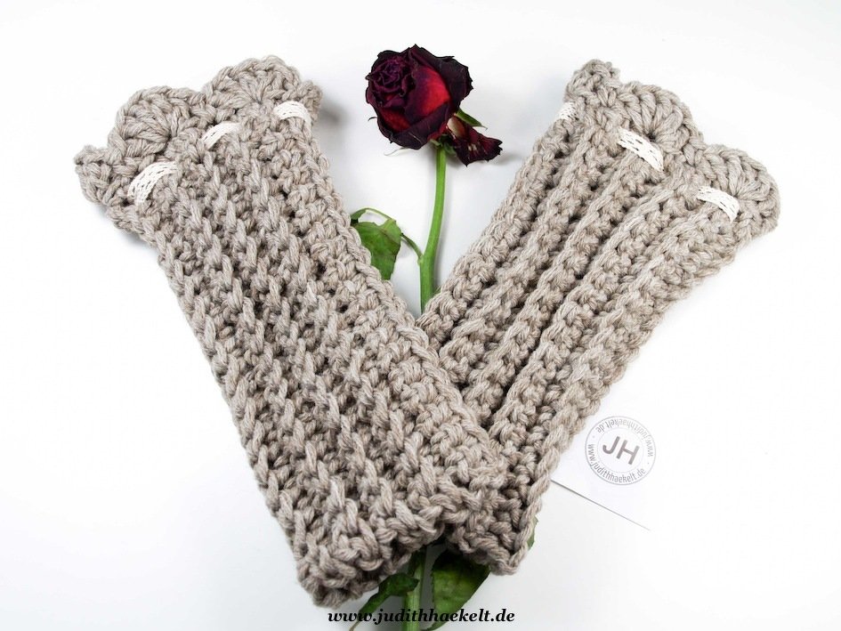 Stulpen für Arme oder Beine - gehäkelt - Rippmuster - Bild 2