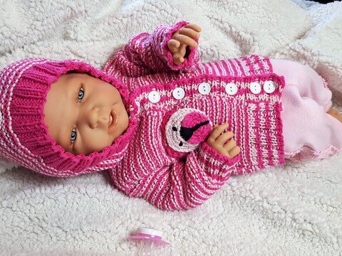 116 Strickanleitung Babystrickjacke Bär Größe 50 bis 62