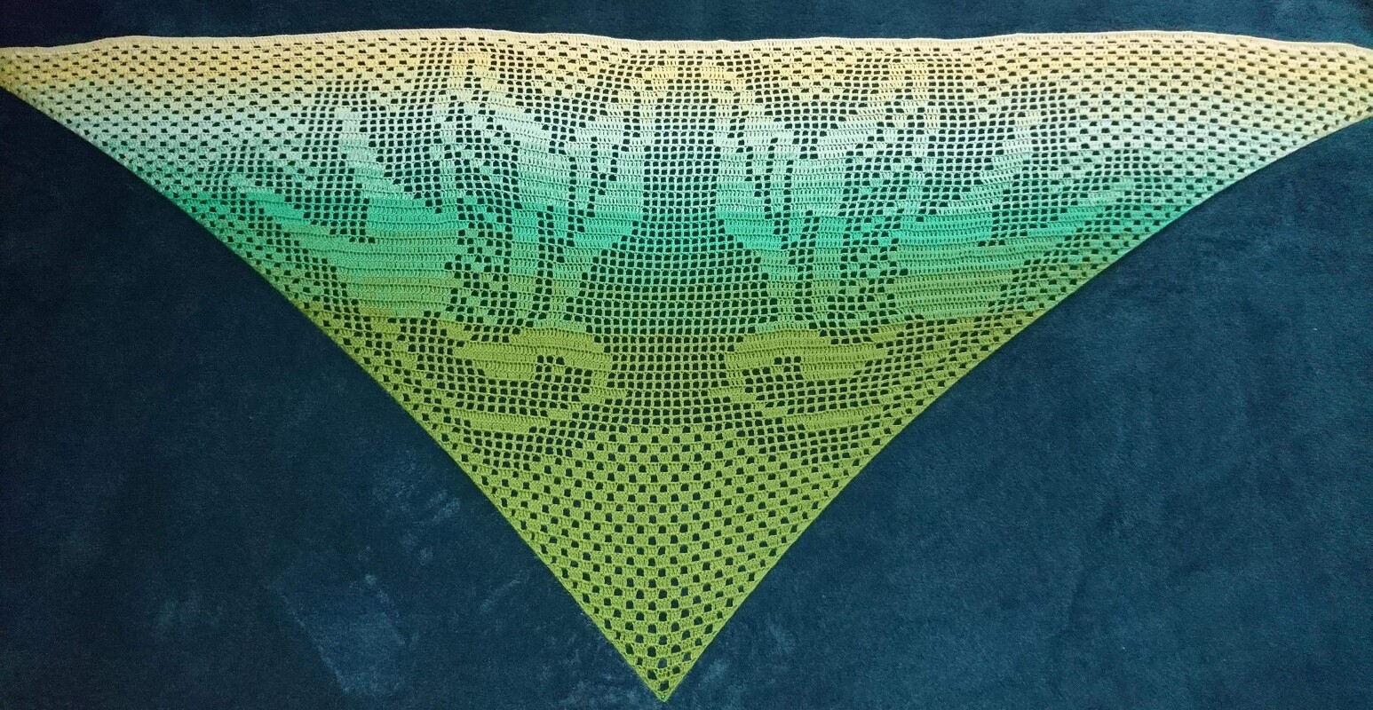 Motivtuch "Schwalbe", Dreieckstuch, Häkelanleitung