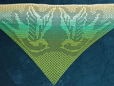 Motivtuch "Schwalbe", Dreieckstuch, Häkelanleitung