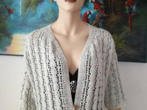 Strickanleitung " Blanca " Bolero / Shrug / Kurz Jacke Größen S / M ( L / XL )