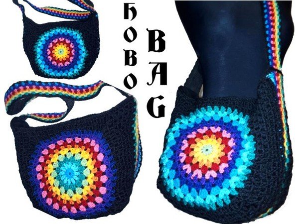 crochet Pattern *HoBo BaG RainBoW MaNdalA* us-english bagpattern