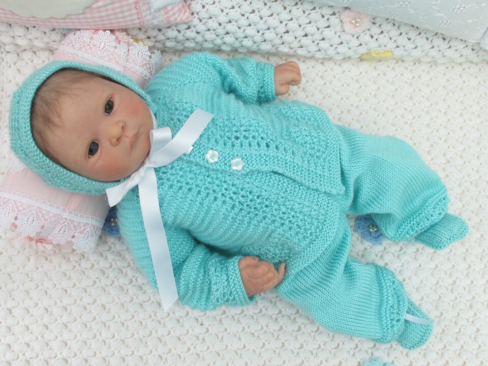 Strickanleitung Babyset 4-teilig Florin für Baby und Reborn Gr.50/54 - Bild 9