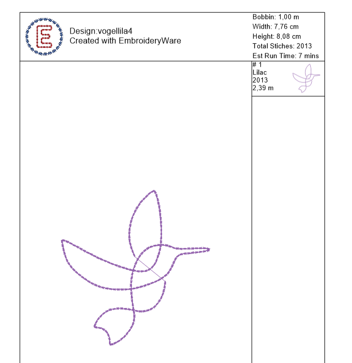 Stickdatei Vögel Set 4 Stück - Bild 4