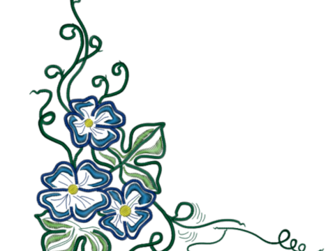 Stickdatei Blumenranke 20er Rahmen