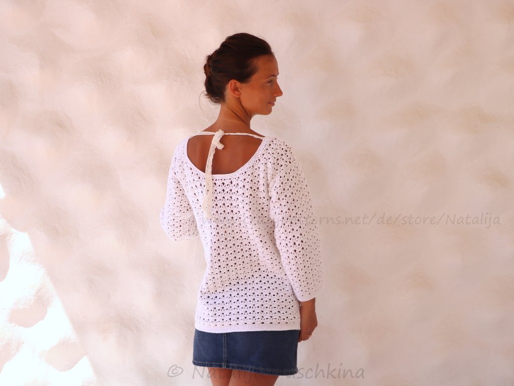 Sommer Pullover - Häkelanleitung für Größe 32-46 - Bild 6