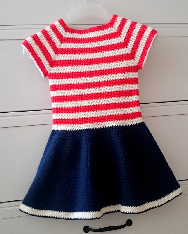 Kleidchen "Sea Love" Größe 98/104 - auch weitere Größen - Häkelanleitung - Bild 3