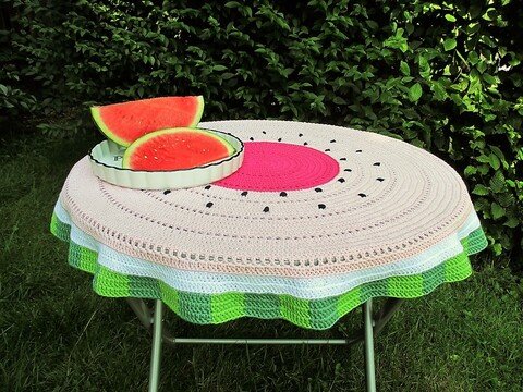 Häkelanleitung Tischdecke Melone