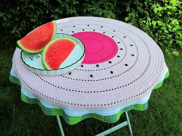 Häkelanleitung Tischdecke Melone