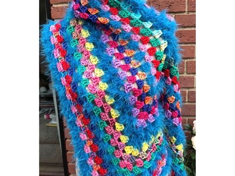 Häkel-Anleitung "Wollreste-Vernichtungs-Tuch"