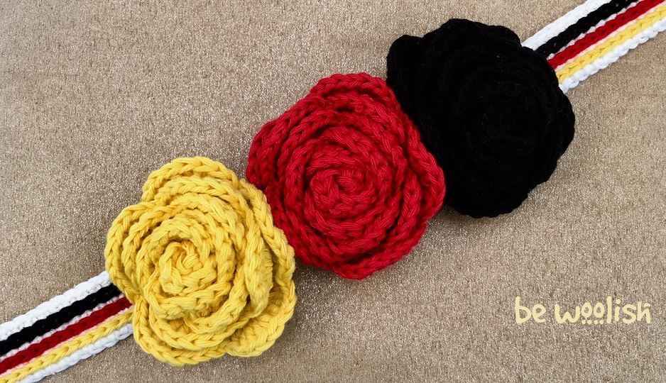 WM - Komplettset Deutschland / Fan - Häkelanleitung - Haarband, Armband, Beanie, Fußballherz uvm.