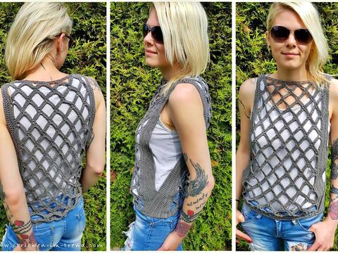 Häkelanleitung für ärmelloses Top in allen Größen | Häkeltop SIDE#SIDE