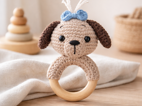 Häkelanleitung Hunde Rassel, Babyrassel häkeln