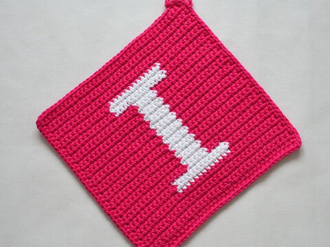 "I" Buchstaben Topflappen Häkel-Anleitung inkl. Häkel-Grundkurs