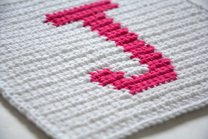 Letter "J" Potholder Crochet Pattern - for beginners