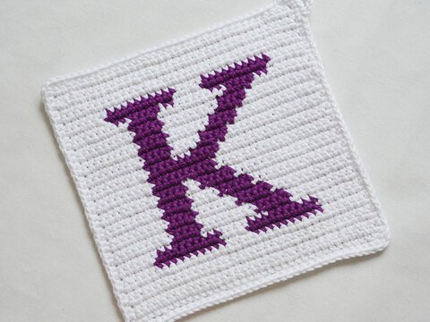 "K" Buchstaben Topflappen Häkel-Anleitung inkl. Häkel-Grundkurs