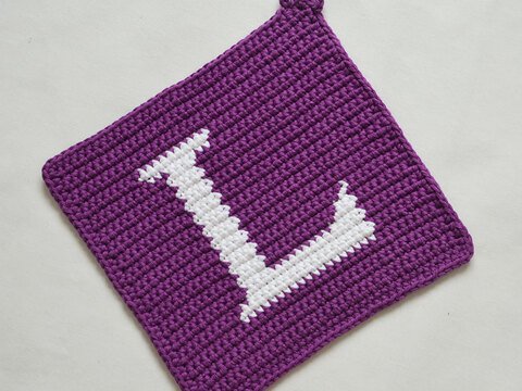 "L" Buchstaben Topflappen Häkel-Anleitung inkl. Häkel-Grundkurs