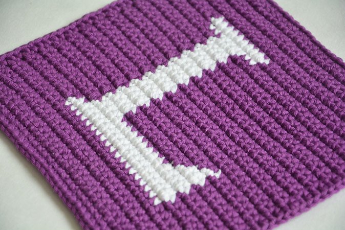Letter "L" Potholder Crochet Pattern - for beginners