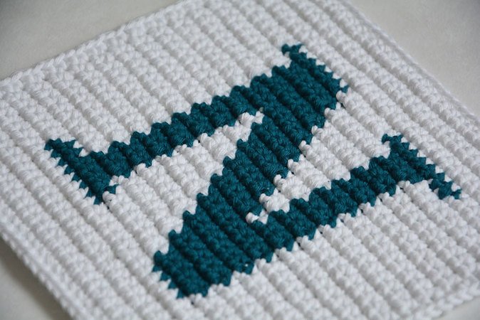 Letter "N" Potholder Crochet Pattern - for beginners
