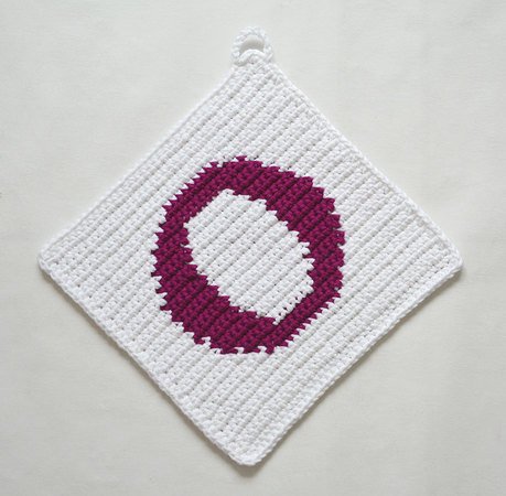 Letter "O" Potholder Crochet Pattern - for beginners
