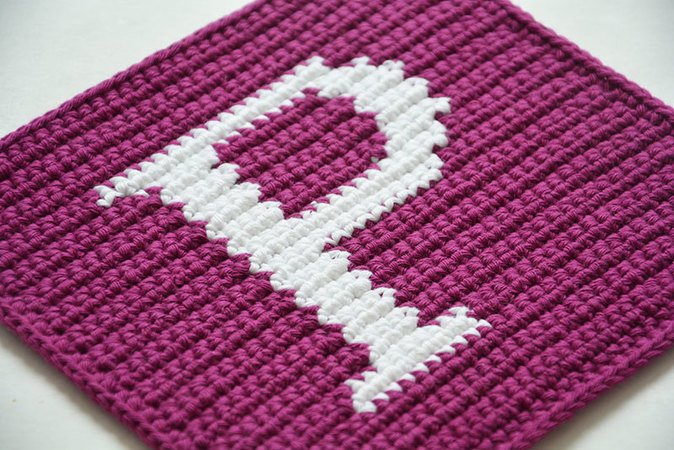 Letter "P" Potholder Crochet Pattern - for beginners