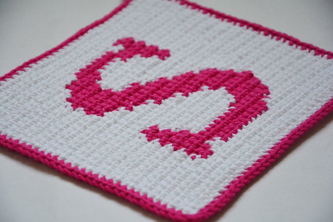 Letter "S" Potholder Crochet Pattern - for beginners