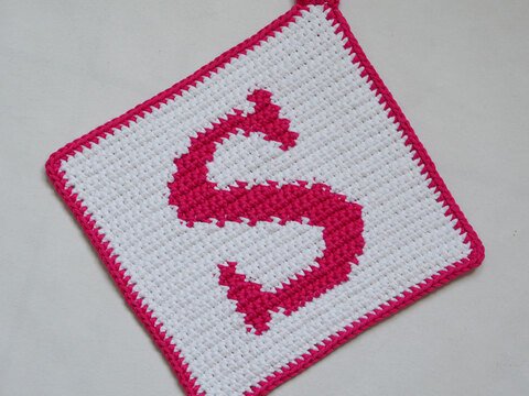 "S" Buchstaben Topflappen Häkel-Anleitung inkl. Häkel-Grundkurs