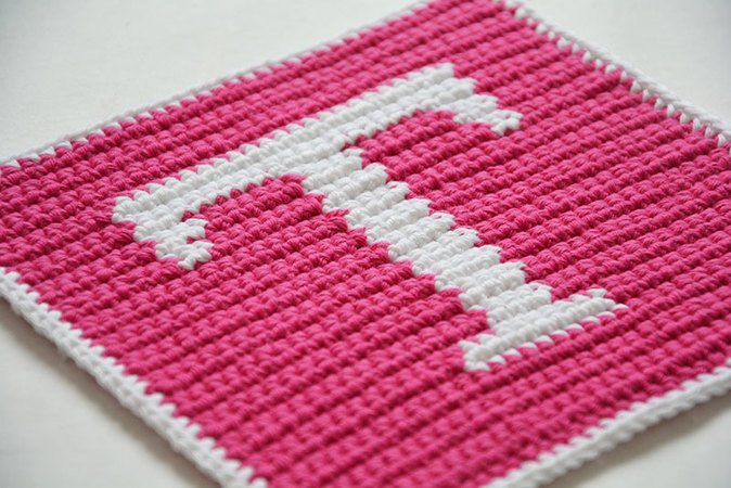 Letter "T" Potholder Crochet Pattern - for beginners