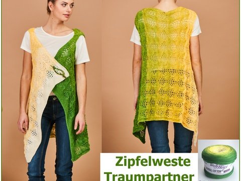 Zipfelweste "Traumpartner" aus BOBBEL-COTTON von Woolly Hugs stricken