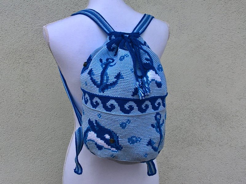 Crochet Pattern Backbag Maritime