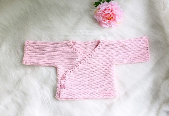 Cardigan for babies in knitted look (2 var.) Size: 50-92