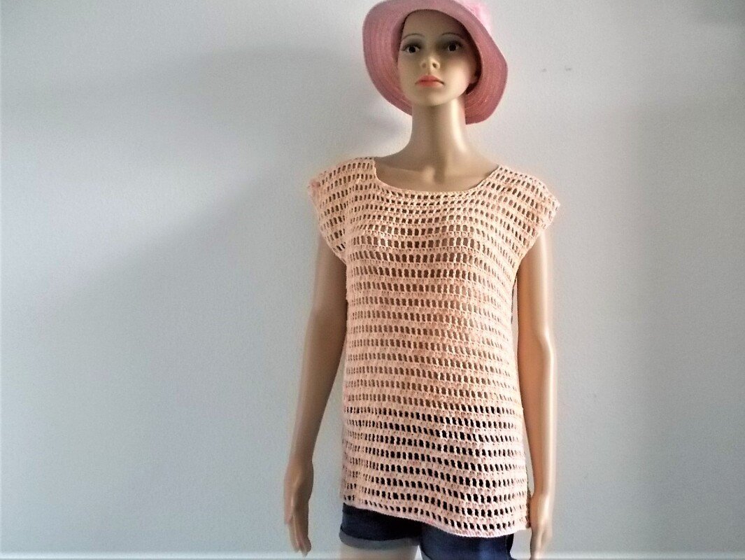 Netzpulli - Netzshirt Größe 36 - 46, Häkelanleitung