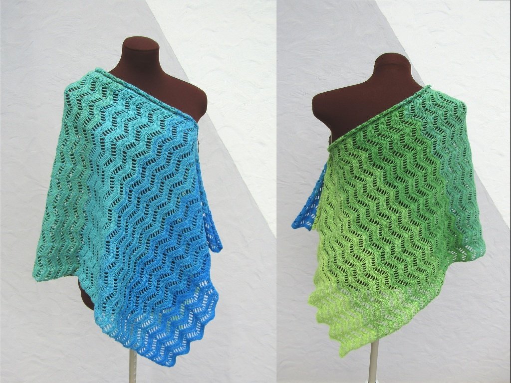 Häkelanleitung - Schultertuch  Bergsee - Bild 2