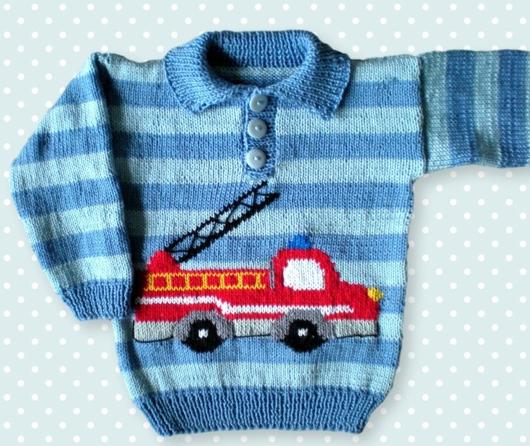 Sweater in 2 sizes - with 2 motifs - Knitting pattern