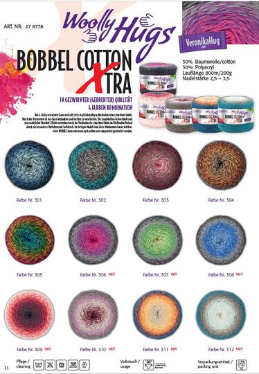Tuch "Bogen-Hype" mit 1 BOBBEL-COTTON XTRA von Woolly Hugs häkeln