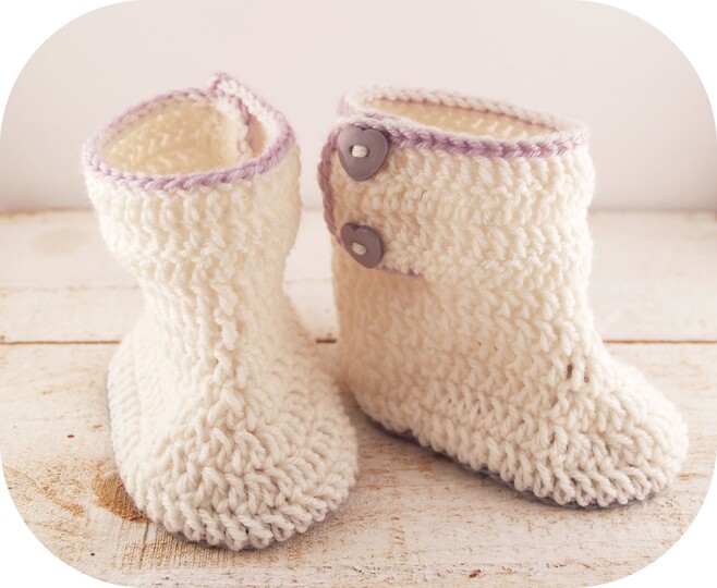 Häkelanleitung Babyschuhe / Babystiefel (Gr. 16-18)