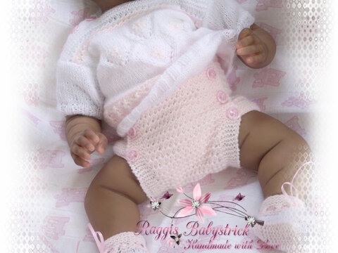 Strickanleitung für Baby's u. Reborns Modell stephanie Gr. 46 - 48 3-teilig