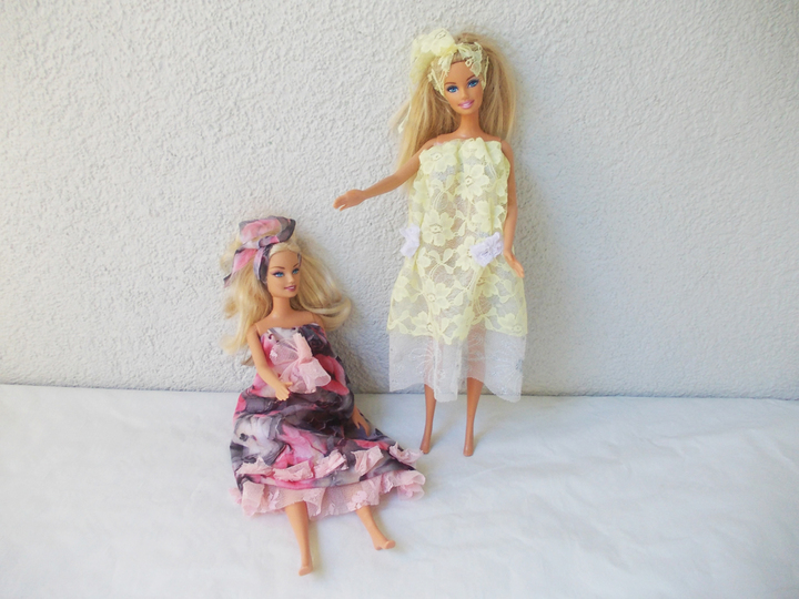 Nähanleitung Puppenkleider, 2 Varianten, auch ohne Nähmaschine