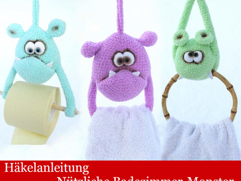 124DE Häkelanleitung - Nützliche Badezimmer-Monster PDF Borisenko CP