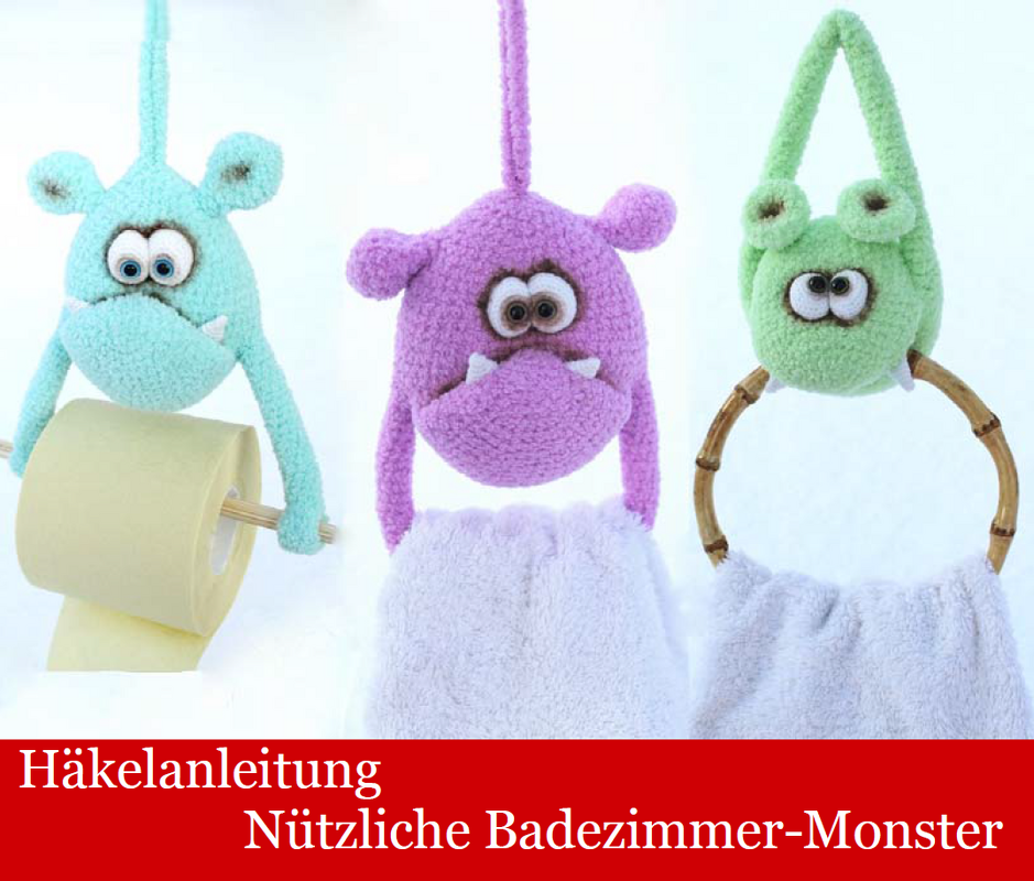 124DE Häkelanleitung - Nützliche Badezimmer-Monster PDF Borisenko CP
