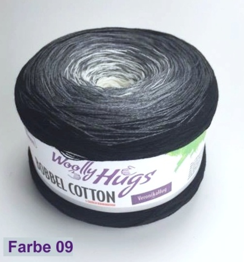 Tuch "Blätter-Wellen" aus 2 BOBBEL-COTTON von Woolly Hugs im Relief-Patent gestrickt