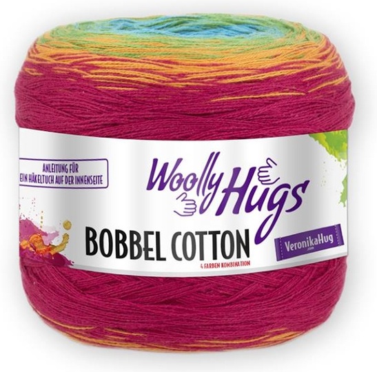 Tuch "Blätter-Wellen" aus 2 BOBBEL-COTTON von Woolly Hugs im Relief-Patent gestrickt