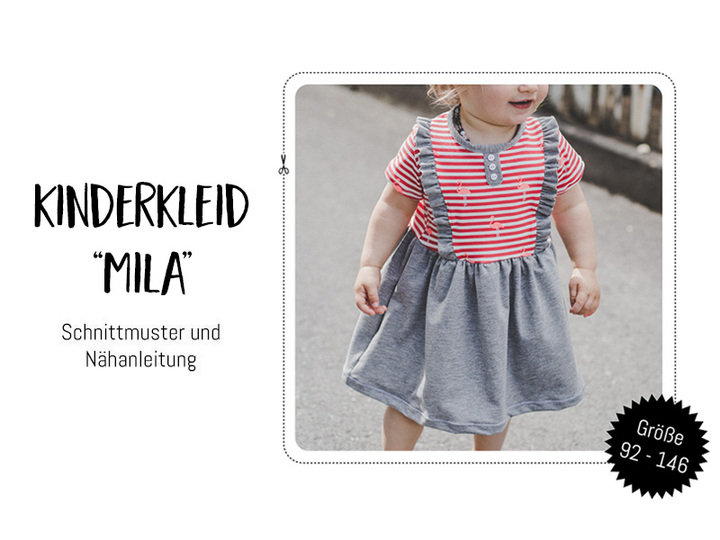 Kinderkleid "Mila" Schnittmuster 92 - 146