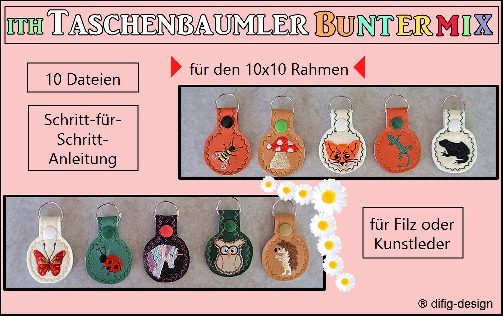 Stickdatei ITH TaschenbaumlerBunterMix für den 10x10 Rahmen