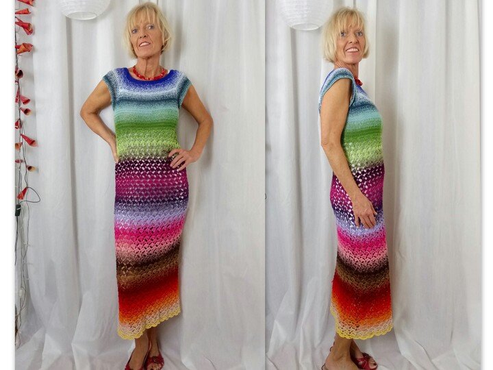 Häkelanleitung Kleid "Benita", für alle Größen, Raglan von Oben