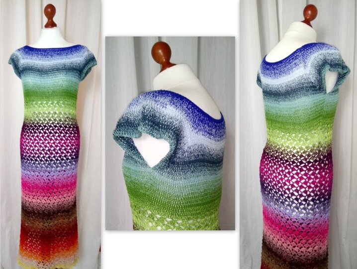 Häkelanleitung Kleid "Benita", für alle Größen, Raglan von Oben